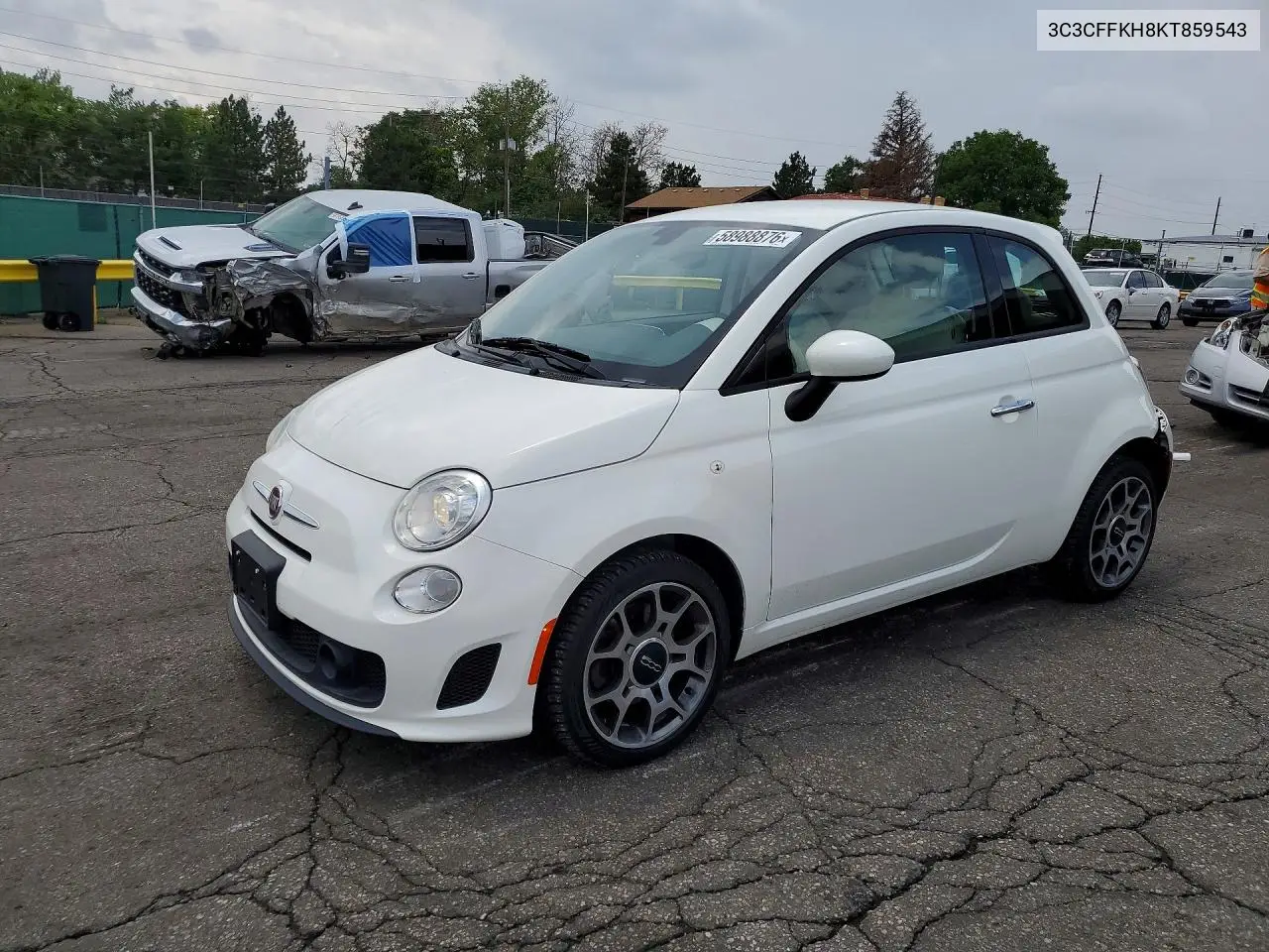 2019 Fiat 500 Pop VIN: 3C3CFFKH8KT859543 Lot: 58988876