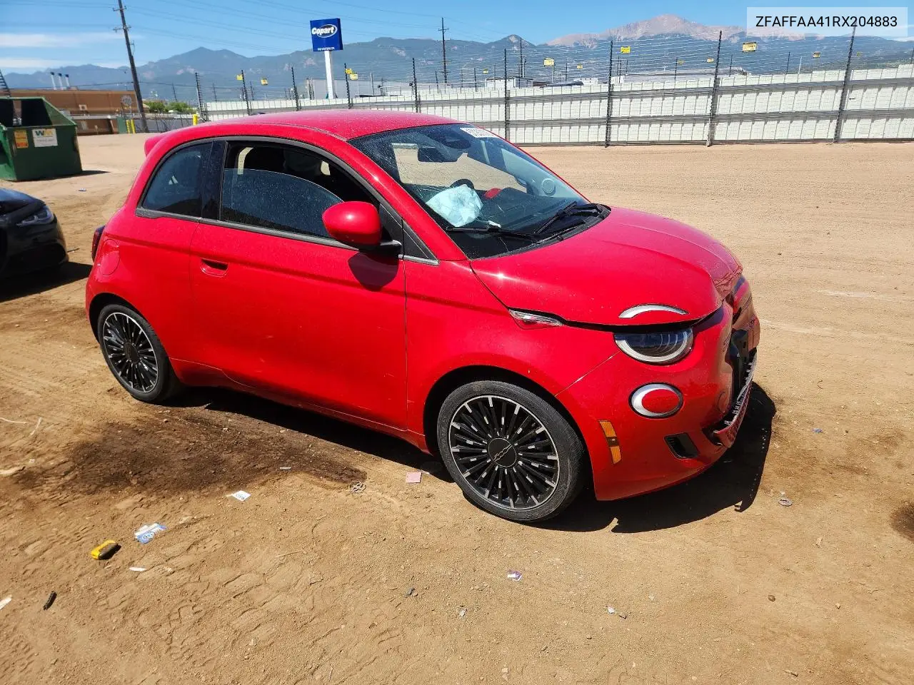 2024 Fiat 500 E Red VIN: ZFAFFAA41RX204883 Lot: 57267376