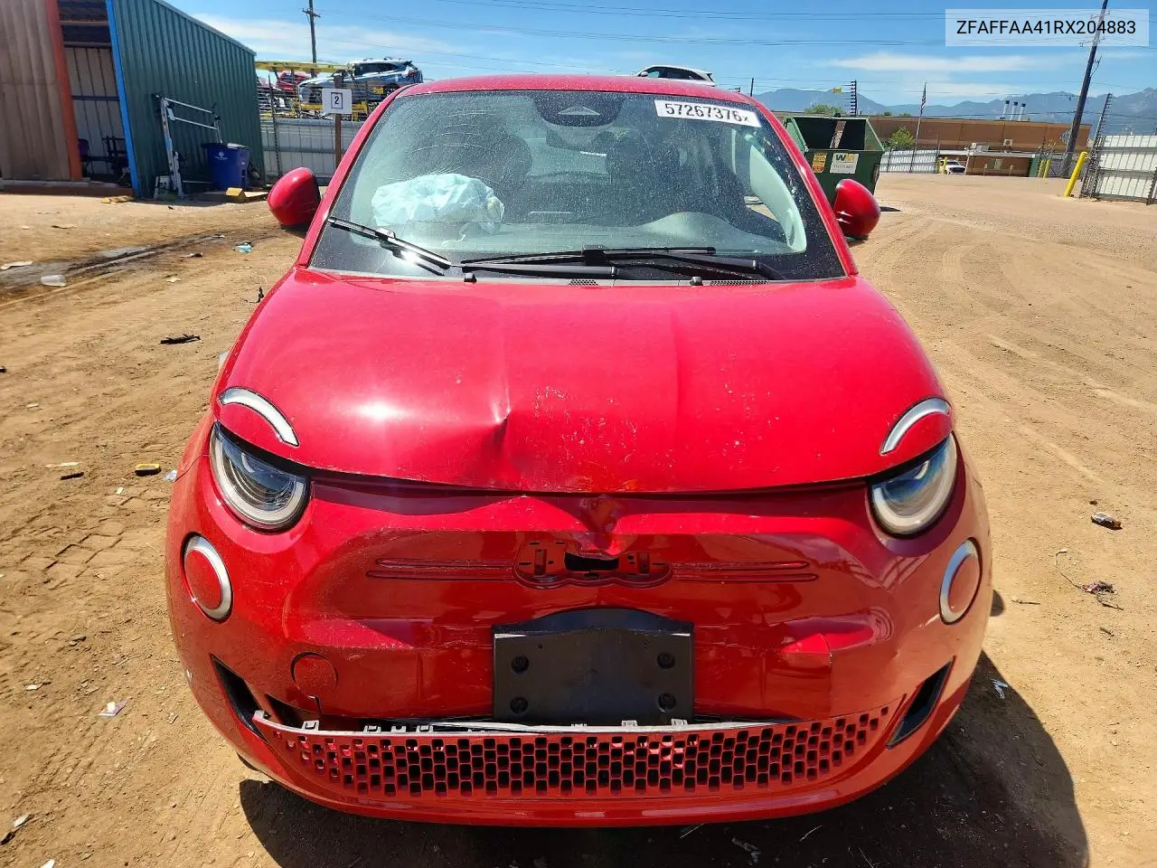 2024 Fiat 500 E Red VIN: ZFAFFAA41RX204883 Lot: 57267376