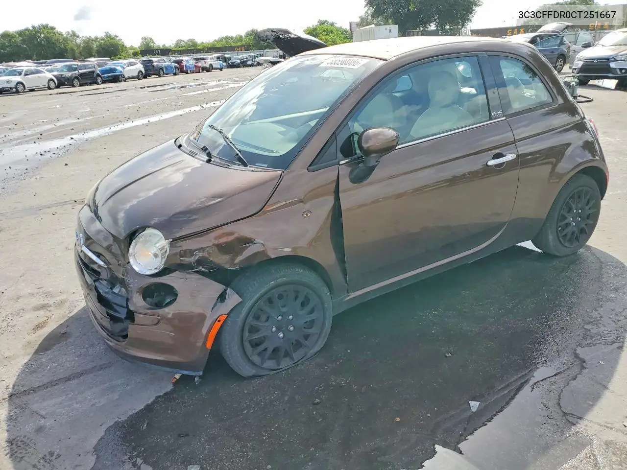 2012 Fiat 500 Pop VIN: 3C3CFFDR0CT251667 Lot: 55590086