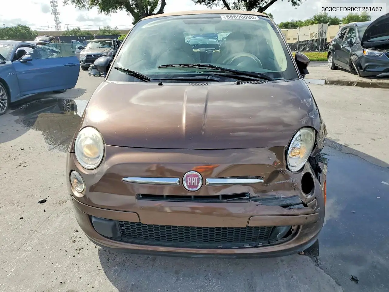 2012 Fiat 500 Pop VIN: 3C3CFFDR0CT251667 Lot: 55590086
