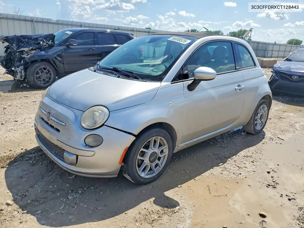 2012 Fiat 500 Pop VIN: 3C3CFFDRXCT128443 Lot: 56008526