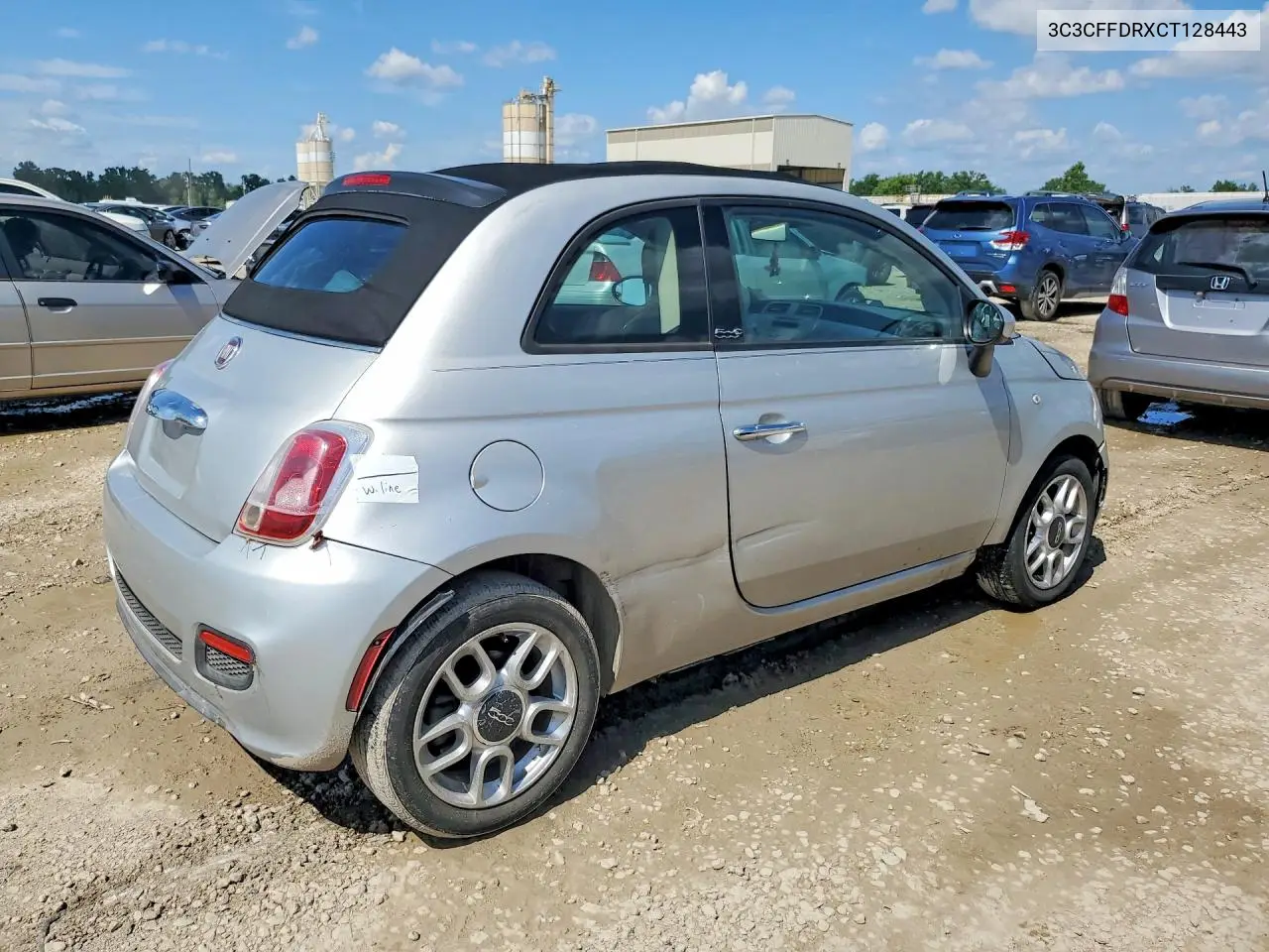 2012 Fiat 500 Pop VIN: 3C3CFFDRXCT128443 Lot: 56008526