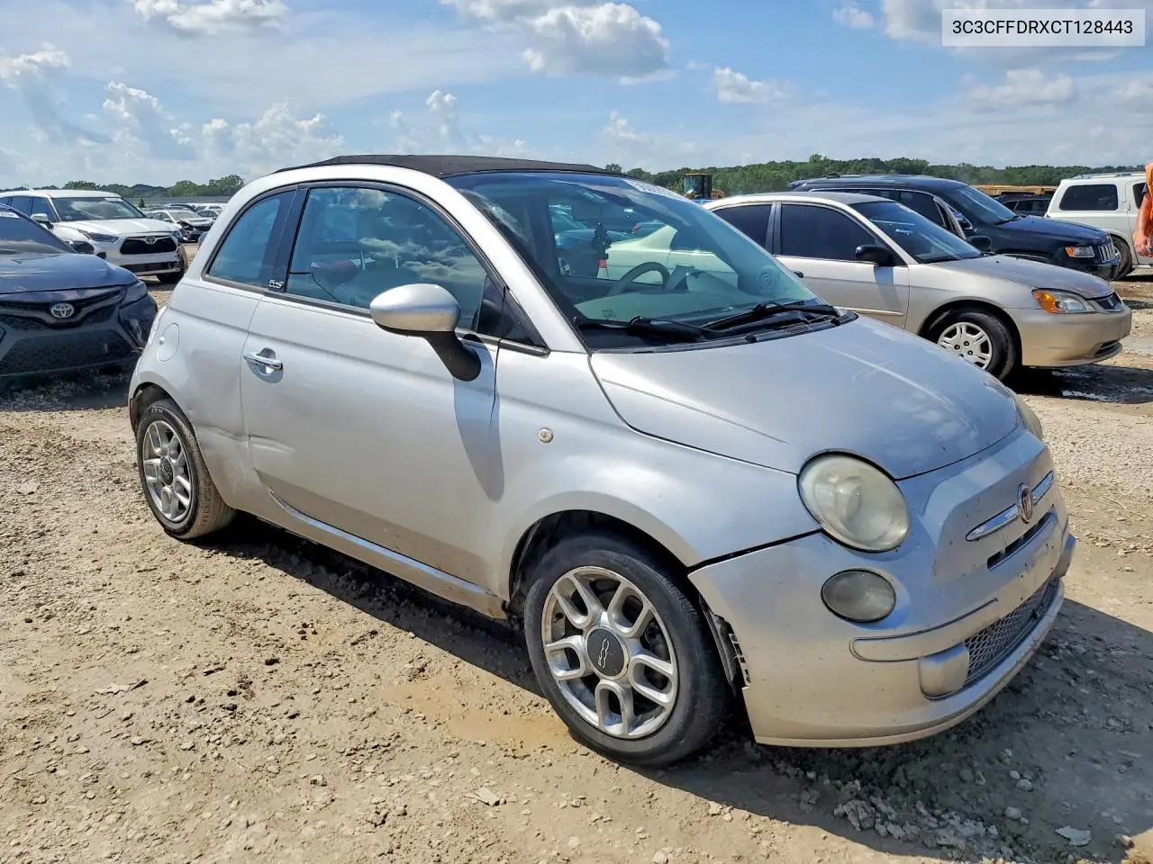 2012 Fiat 500 Pop VIN: 3C3CFFDRXCT128443 Lot: 56008526