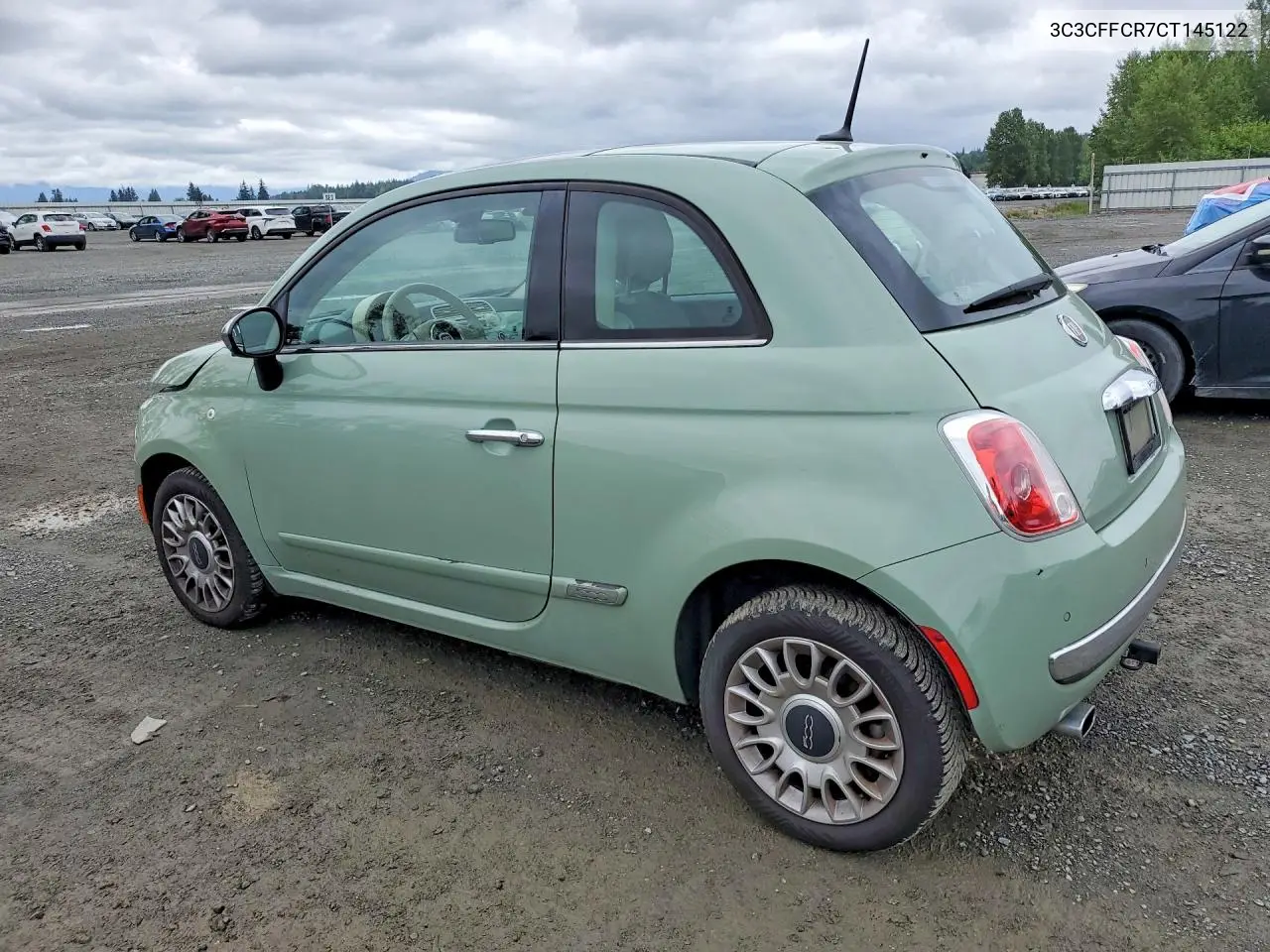 2012 Fiat 500 Lounge VIN: 3C3CFFCR7CT145122 Lot: 56157446