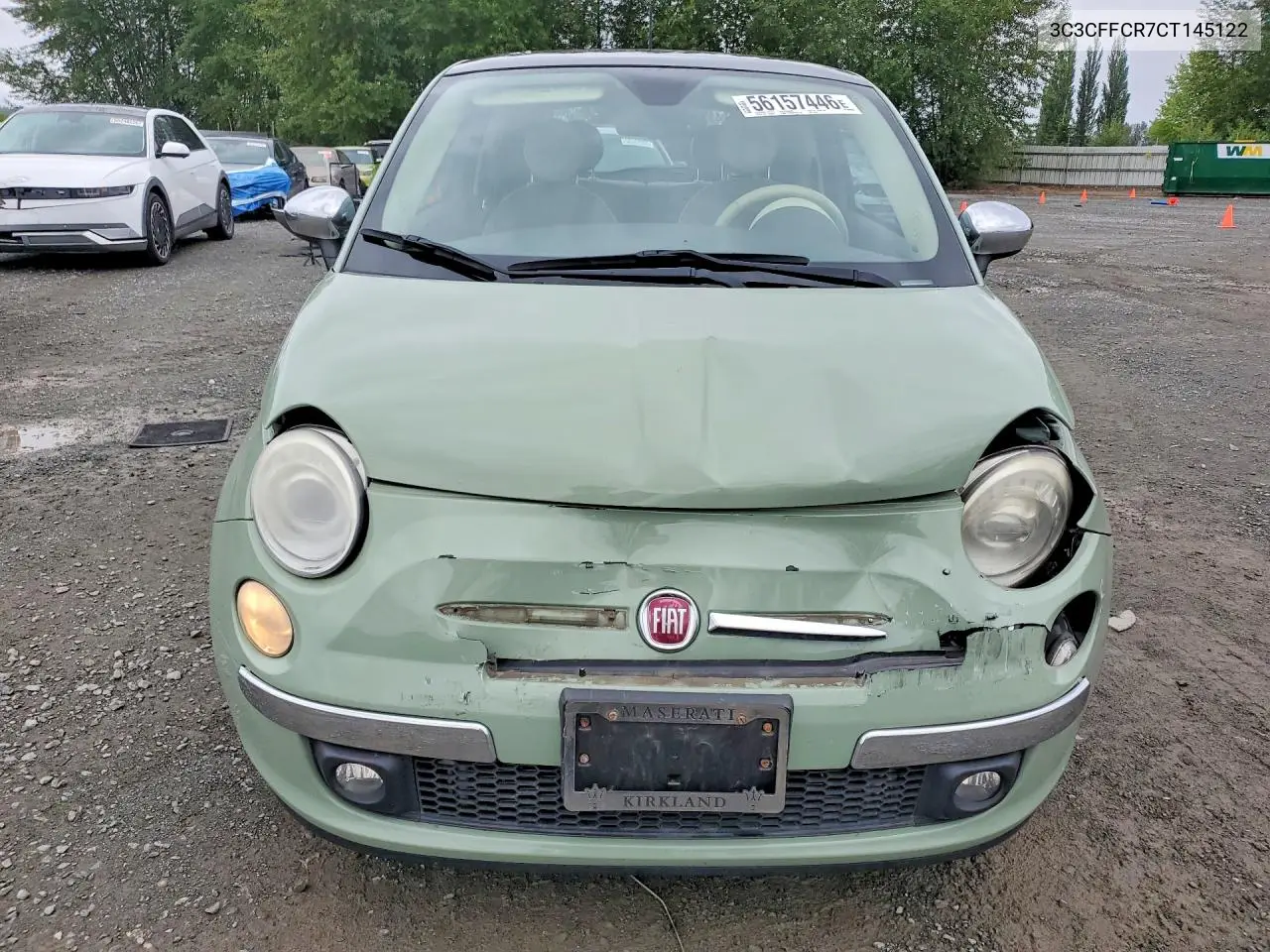 2012 Fiat 500 Lounge VIN: 3C3CFFCR7CT145122 Lot: 56157446