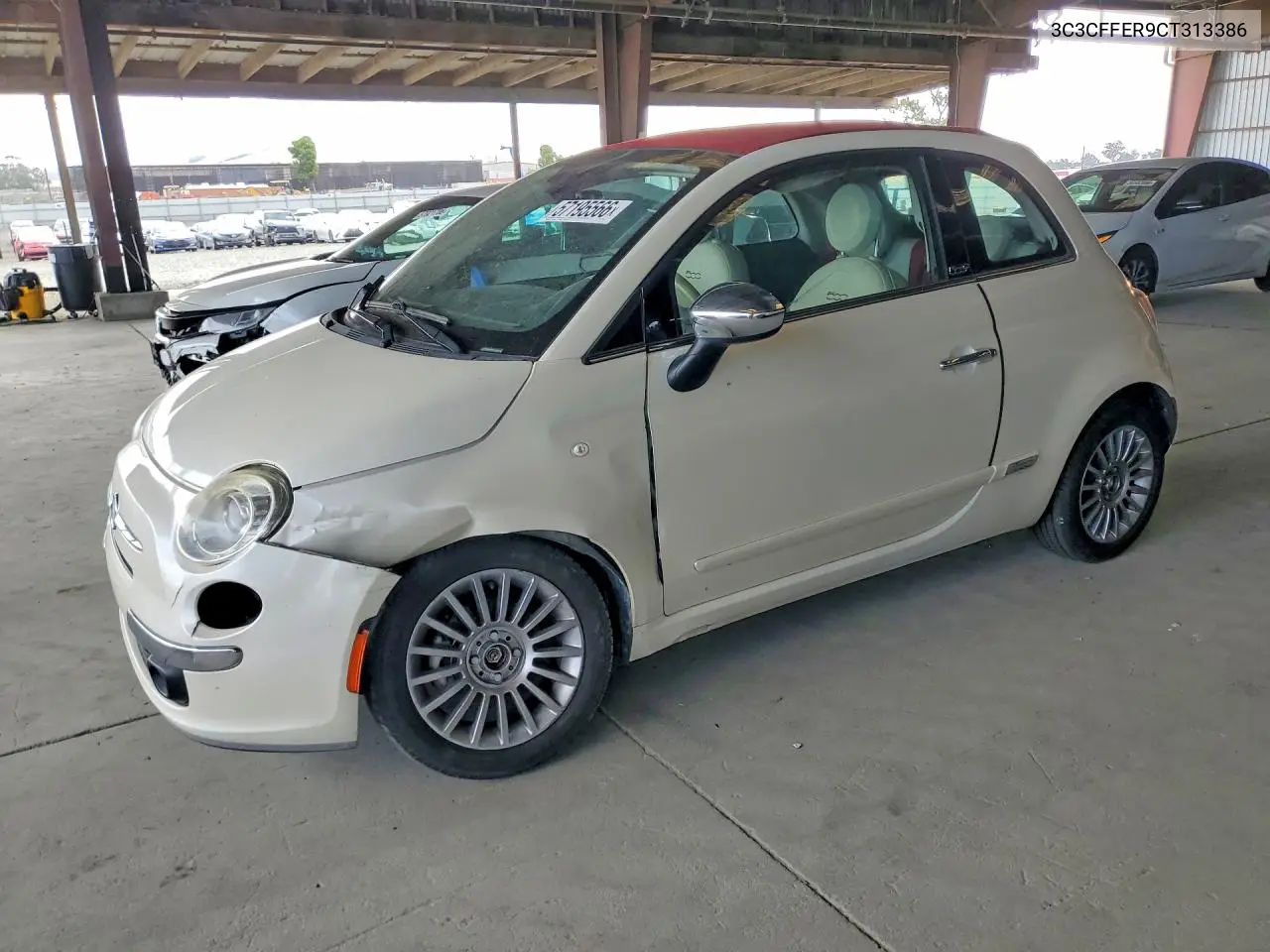 2012 Fiat 500 VIN: 3C3CFFER9CT313386 Lot: 57195566