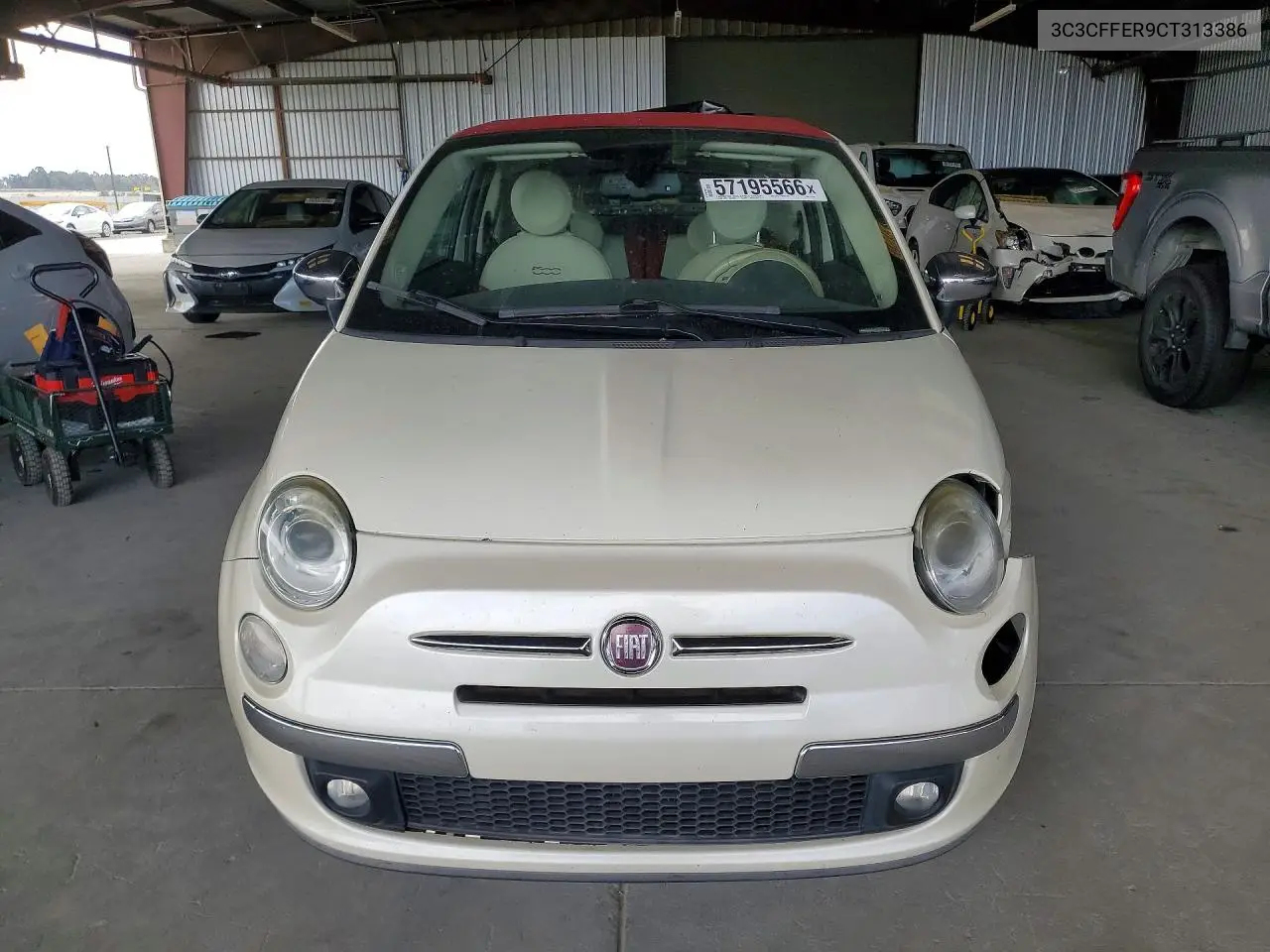 2012 Fiat 500 VIN: 3C3CFFER9CT313386 Lot: 57195566
