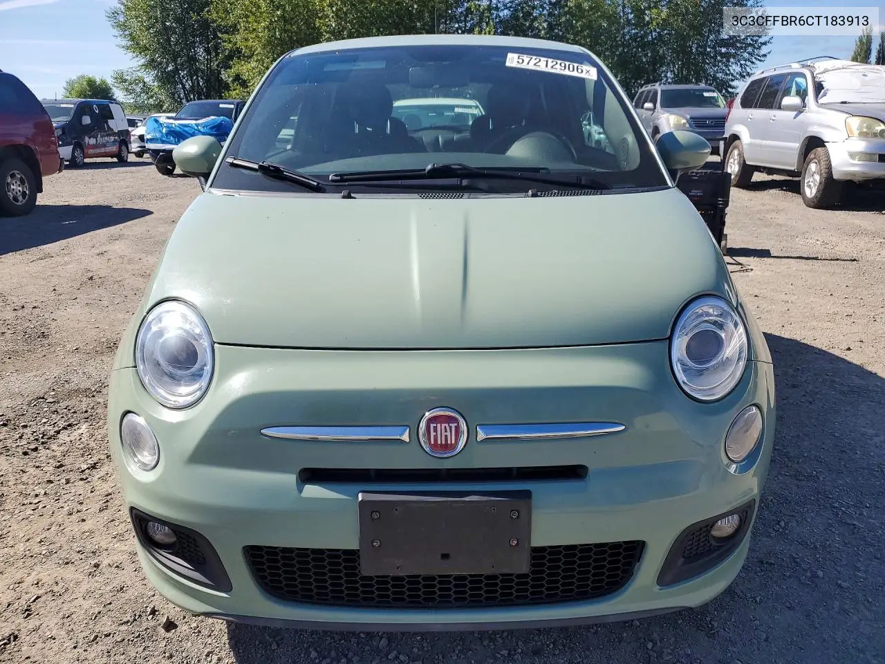 2012 Fiat 500 Sport VIN: 3C3CFFBR6CT183913 Lot: 57212906
