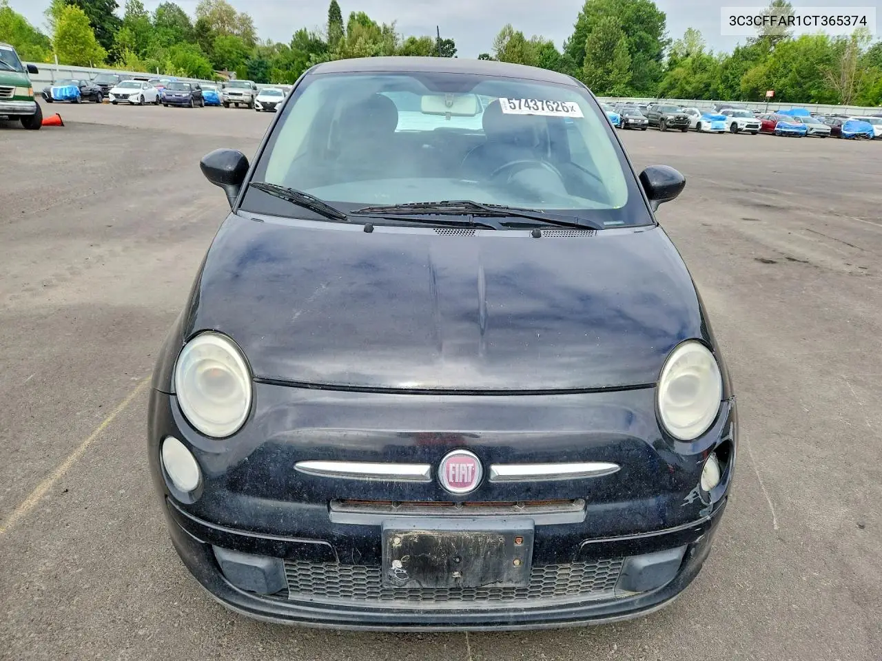 2012 Fiat 500 Pop VIN: 3C3CFFAR1CT365374 Lot: 57437626