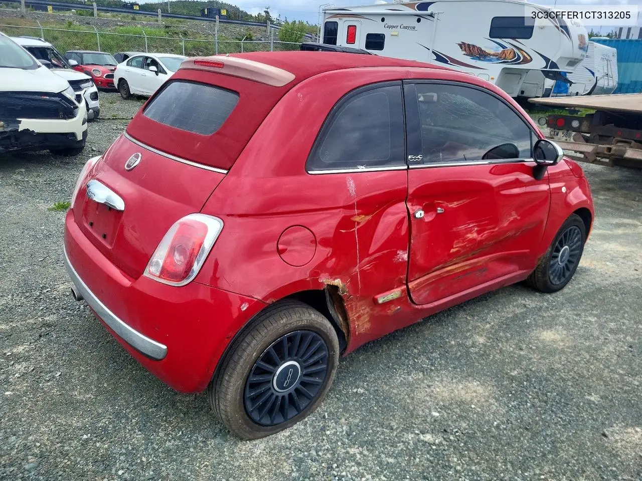 2012 Fiat 500 Lounge VIN: 3C3CFFER1CT313205 Lot: 59582106