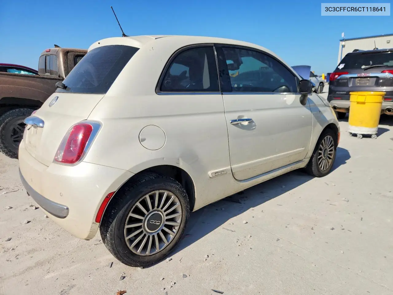2012 Fiat 500 Lounge VIN: 3C3CFFCR6CT118641 Lot: 60192006