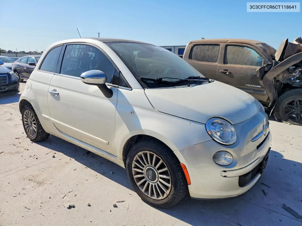 2012 Fiat 500 Lounge VIN: 3C3CFFCR6CT118641 Lot: 60192006