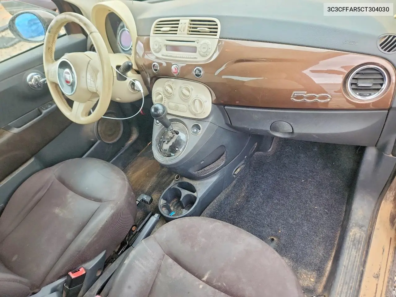 2012 Fiat 500 Pop VIN: 3C3CFFAR5CT304030 Lot: 60655366