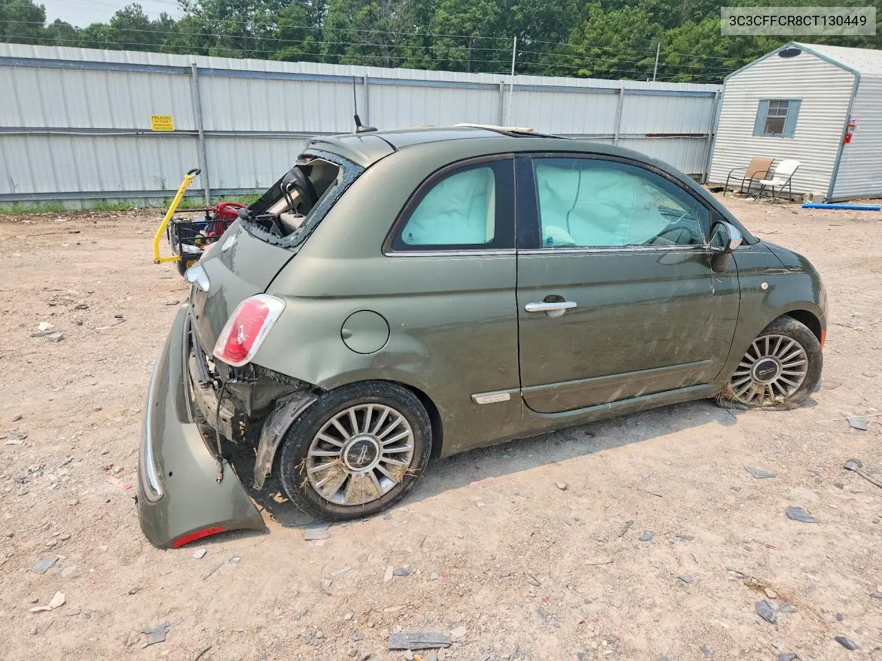 2012 Fiat 500 Lounge VIN: 3C3CFFCR8CT130449 Lot: 61195916