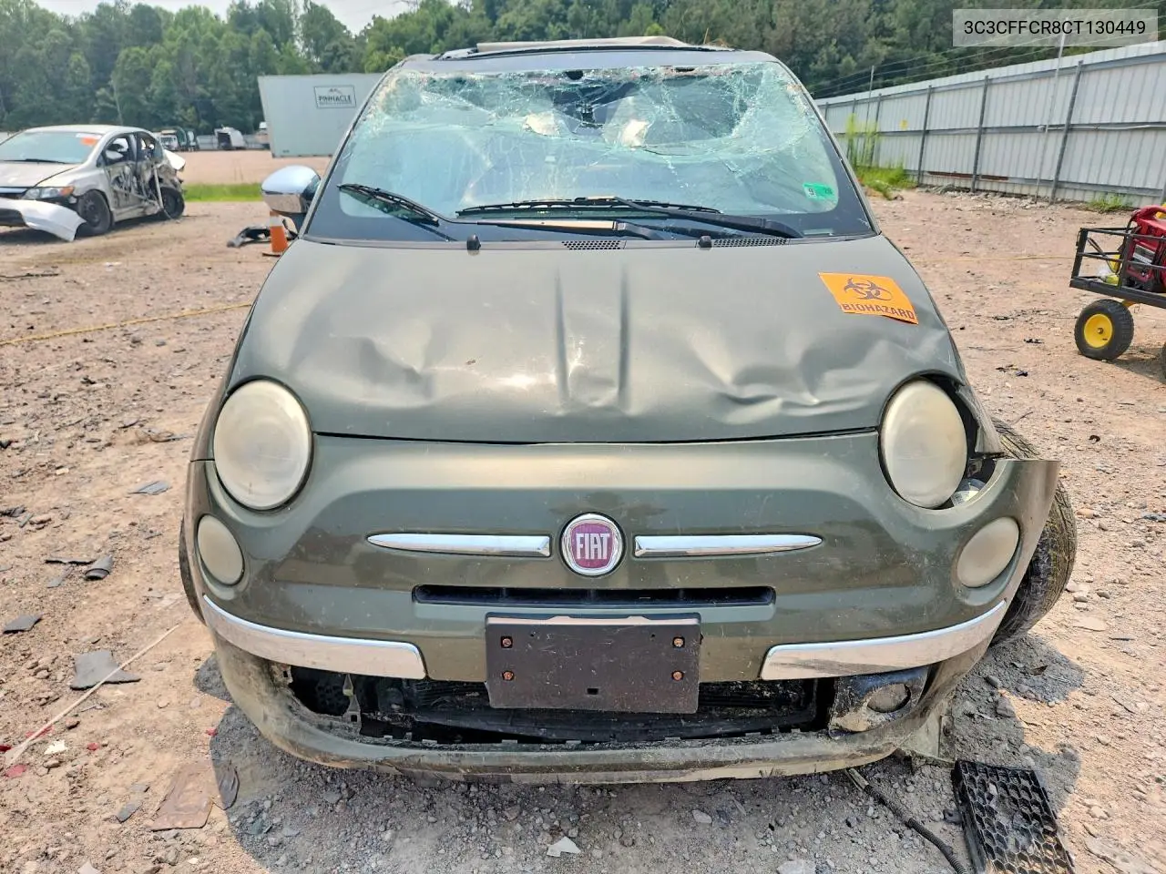 2012 Fiat 500 Lounge VIN: 3C3CFFCR8CT130449 Lot: 61195916