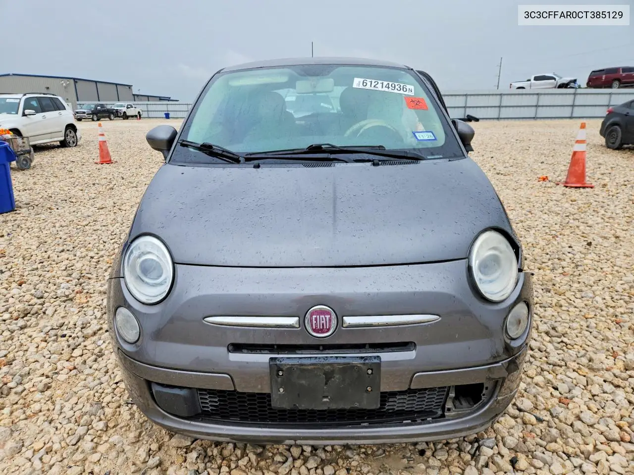 2012 Fiat 500 VIN: 3C3CFFAR0CT385129 Lot: 61214936