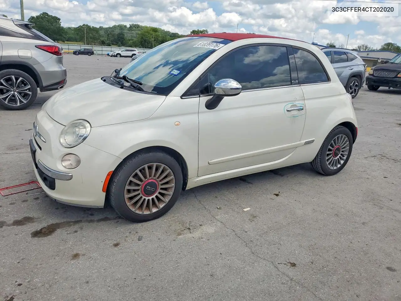 2012 Fiat 500 Lounge VIN: 3C3CFFER4CT202020 Lot: 61839176