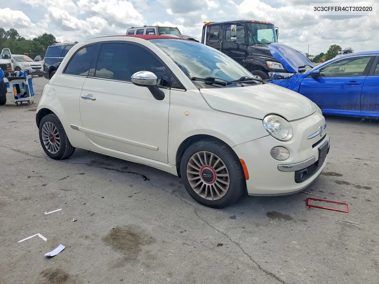 2012 Fiat 500 Lounge VIN: 3C3CFFER4CT202020 Lot: 61839176