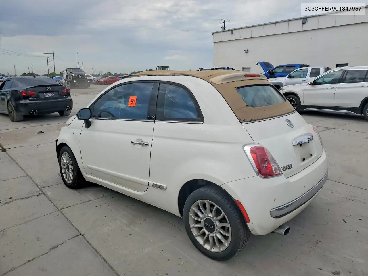 2012 Fiat 500 Lounge VIN: 3C3CFFER9CT347957 Lot: 62072016