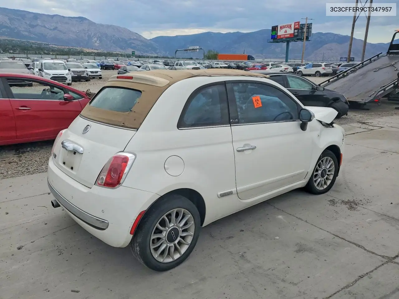 2012 Fiat 500 Lounge VIN: 3C3CFFER9CT347957 Lot: 62072016