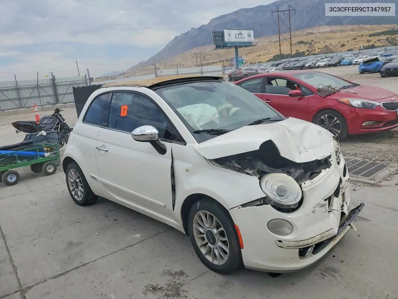 2012 Fiat 500 Lounge VIN: 3C3CFFER9CT347957 Lot: 62072016