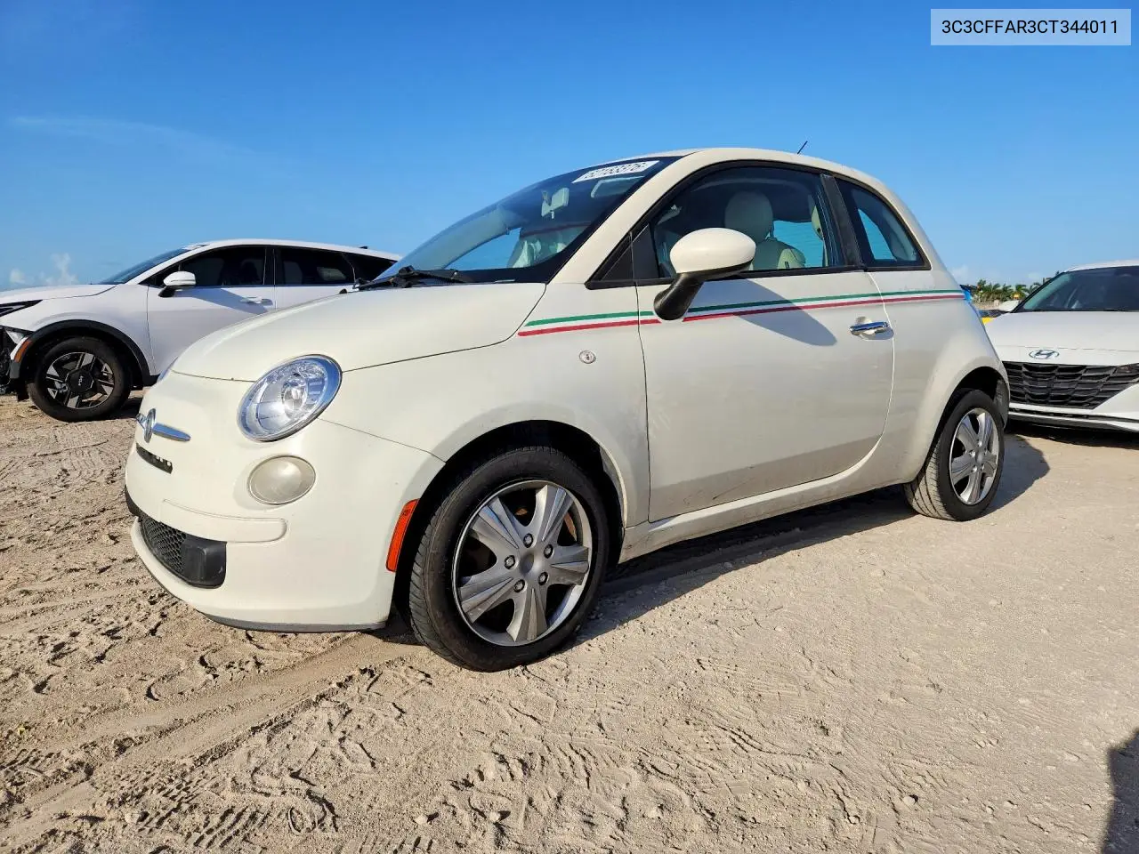 2012 Fiat 500 Pop VIN: 3C3CFFAR3CT344011 Lot: 62163376