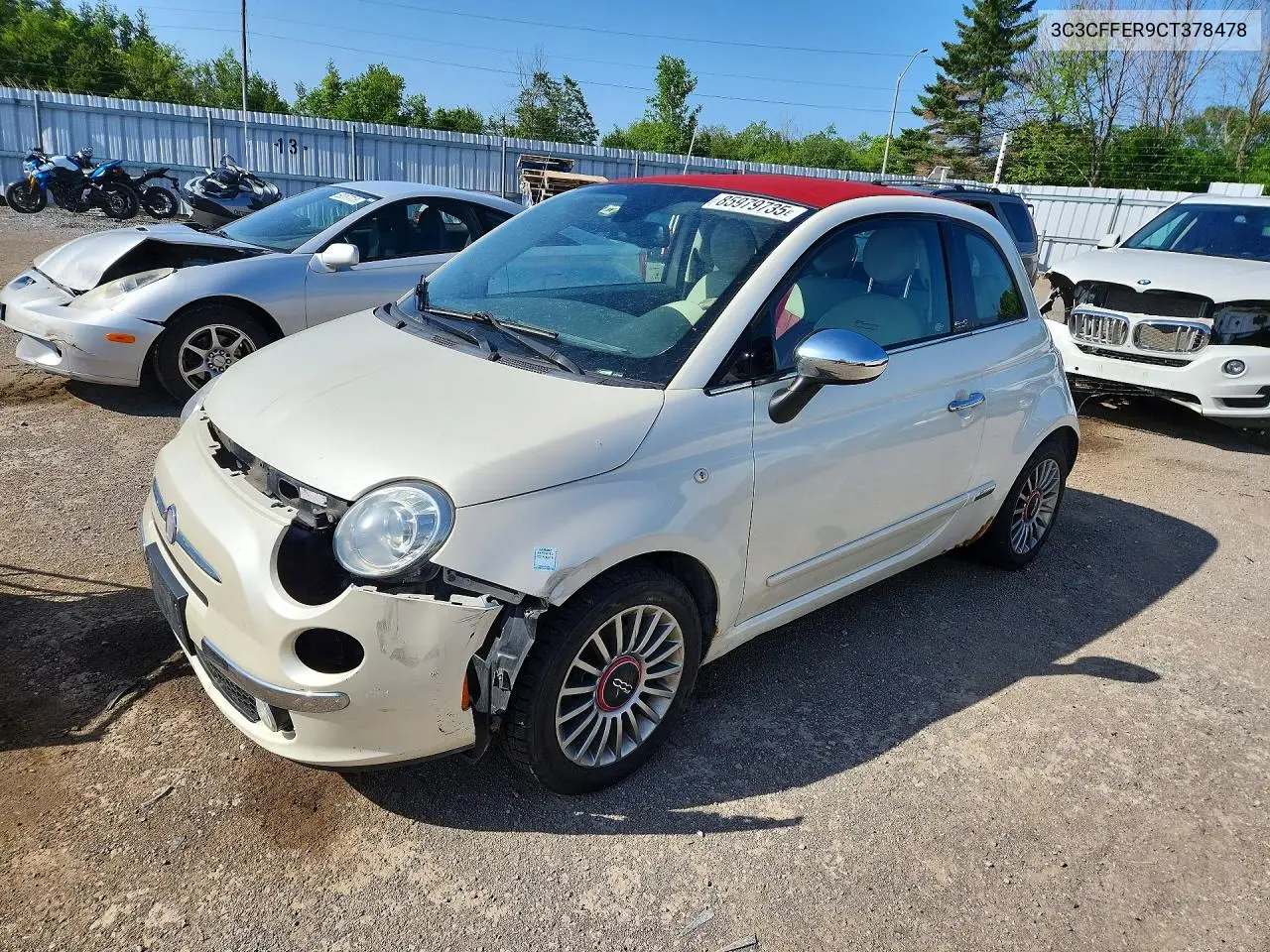 2012 Fiat 500 Lounge VIN: 3C3CFFER9CT378478 Lot: 85979735
