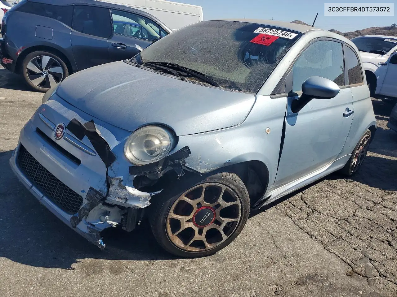 2013 Fiat 500 Sport VIN: 3C3CFFBR4DT573572 Lot: 58725746