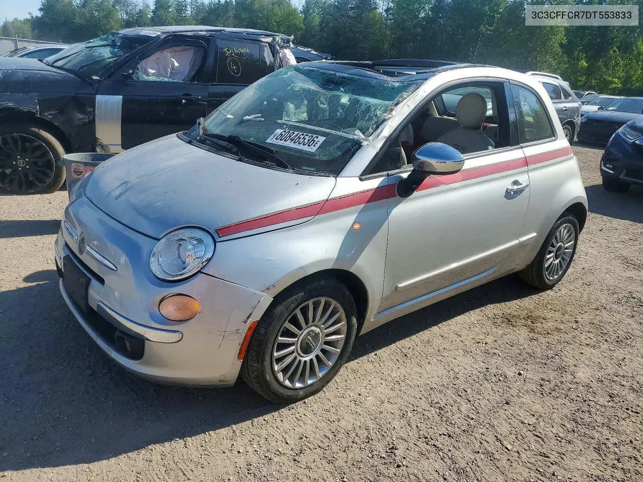 2013 Fiat 500 Lounge VIN: 3C3CFFCR7DT553833 Lot: 60846536