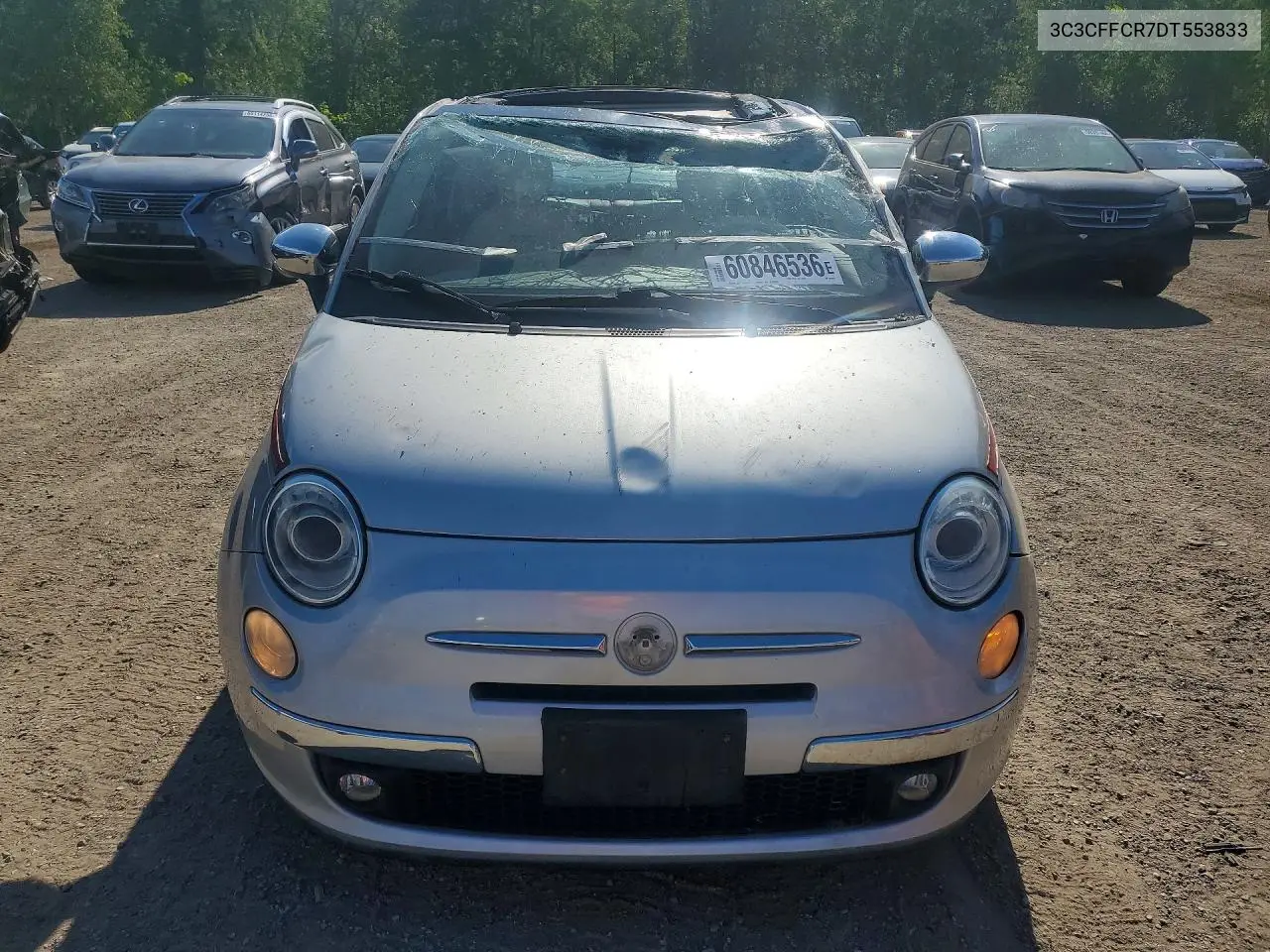 2013 Fiat 500 Lounge VIN: 3C3CFFCR7DT553833 Lot: 60846536