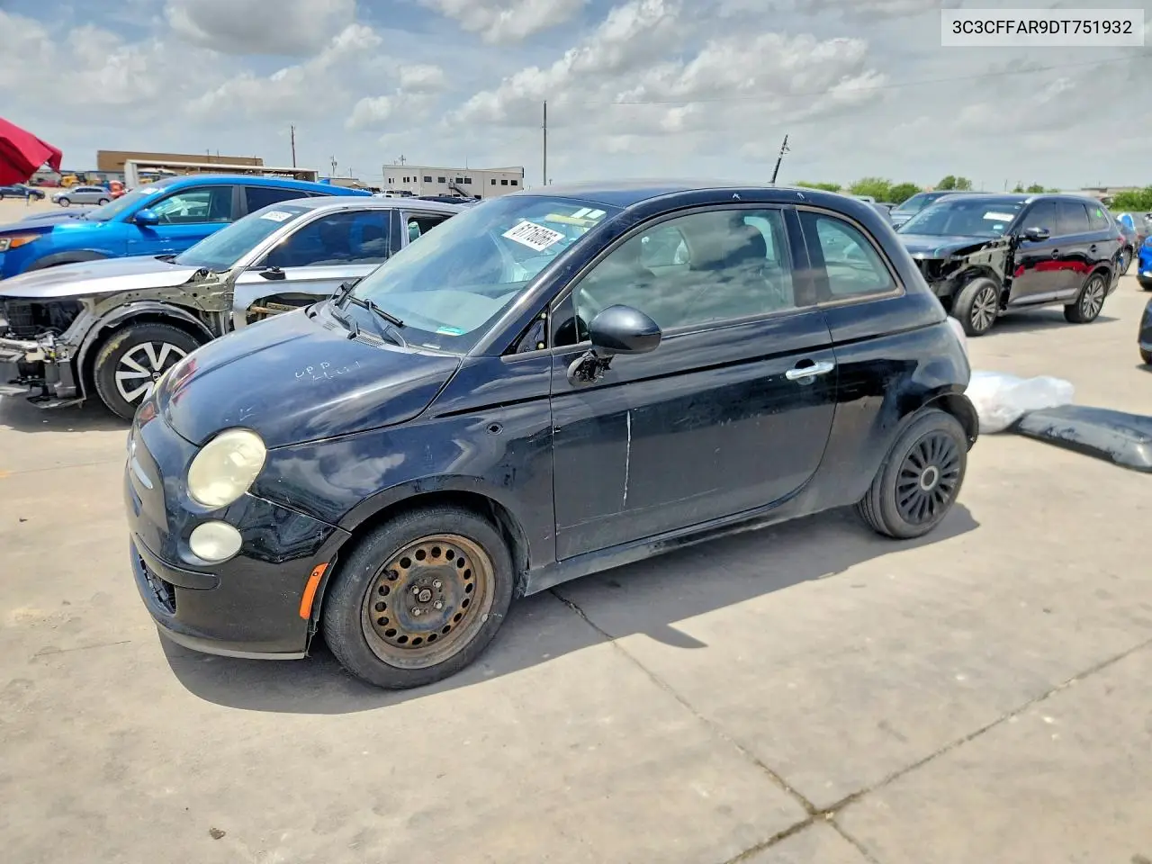 2013 Fiat 500 Pop VIN: 3C3CFFAR9DT751932 Lot: 61716066