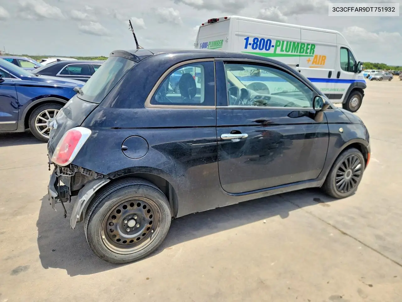 2013 Fiat 500 Pop VIN: 3C3CFFAR9DT751932 Lot: 61716066