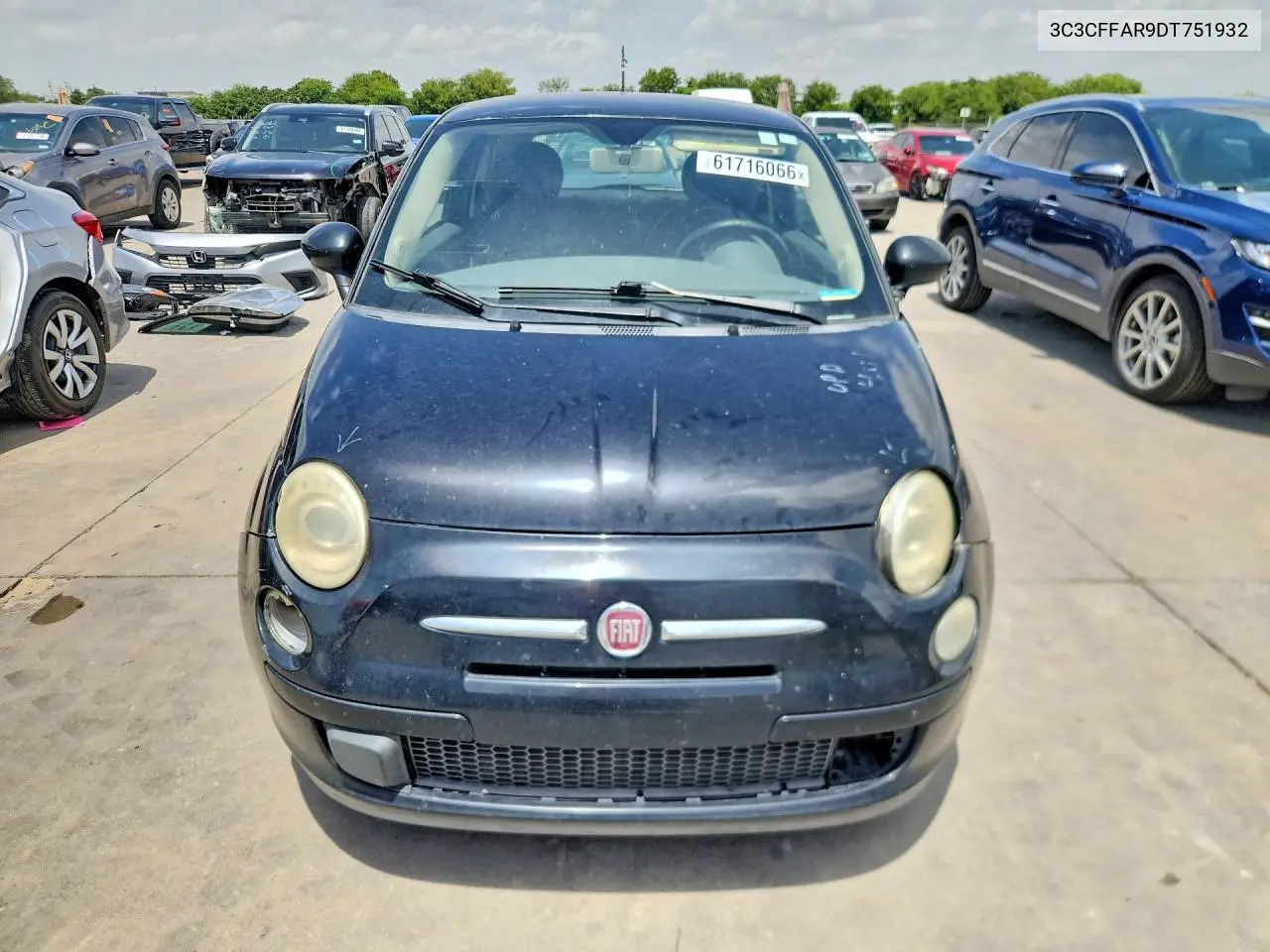 2013 Fiat 500 Pop VIN: 3C3CFFAR9DT751932 Lot: 61716066