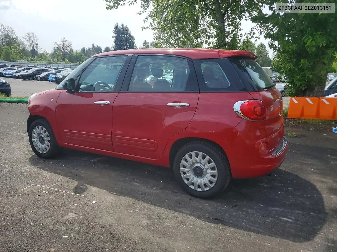 2014 Fiat 500L Pop VIN: ZFBCFAAH2EZ013151 Lot: 52347636