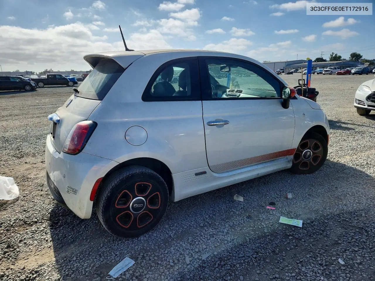 2014 Fiat 500 Electric VIN: 3C3CFFGE0ET172916 Lot: 57085816