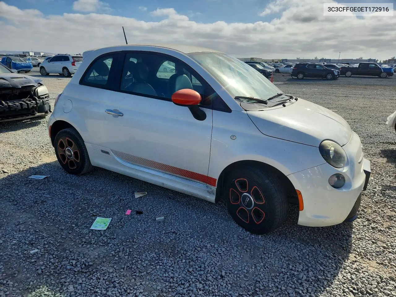 2014 Fiat 500 Electric VIN: 3C3CFFGE0ET172916 Lot: 57085816