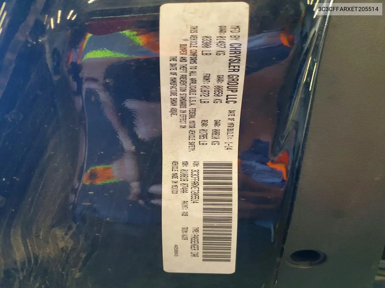 2014 Fiat 500 Pop VIN: 3C3CFFARXET205514 Lot: 57819256