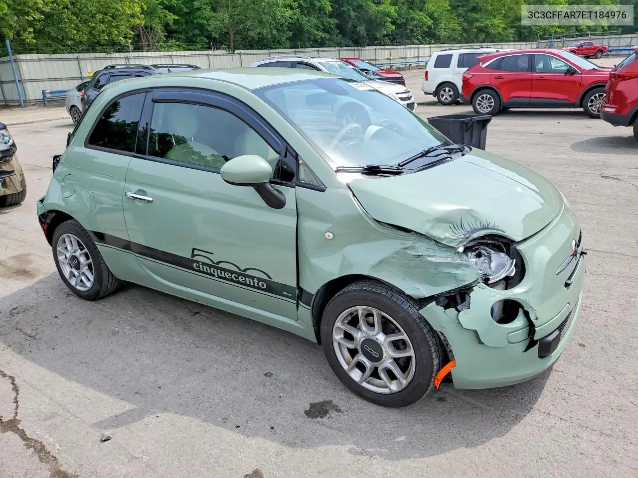 2014 Fiat 500 Pop VIN: 3C3CFFAR7ET184976 Lot: 60550876