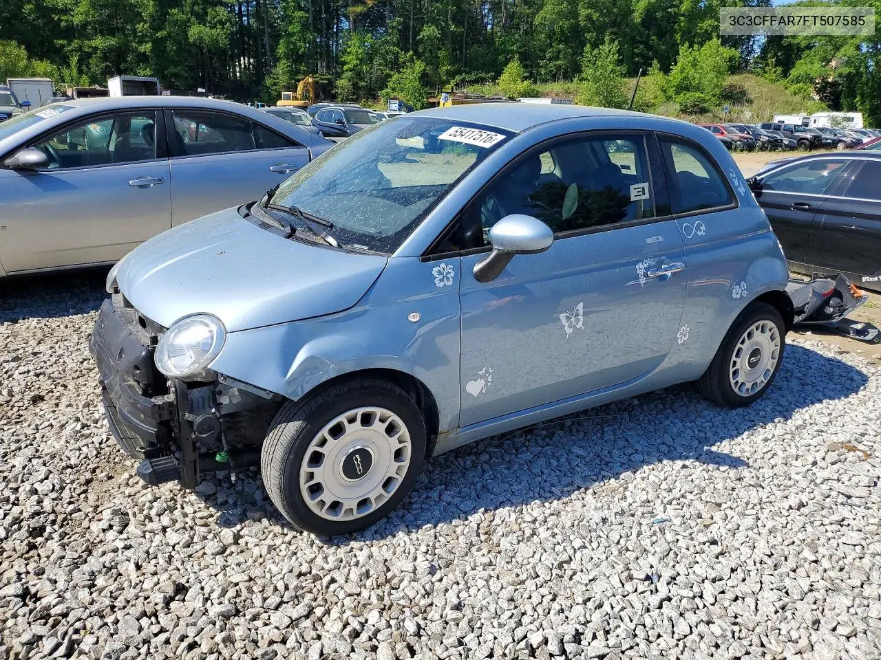 2015 Fiat 500 Pop VIN: 3C3CFFAR7FT507585 Lot: 55417516