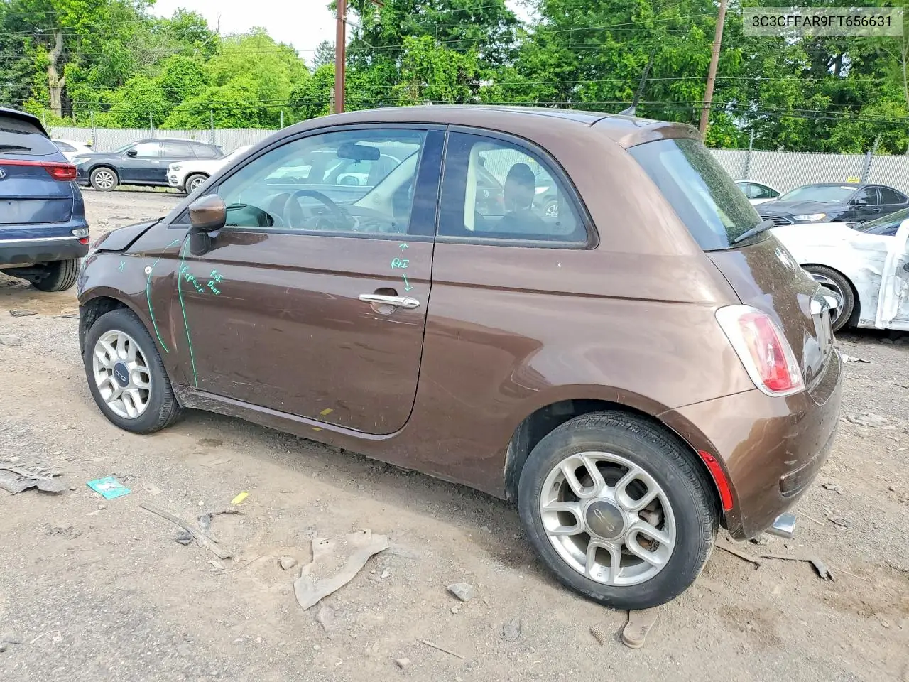 2015 Fiat 500 Pop VIN: 3C3CFFAR9FT656631 Lot: 56167376