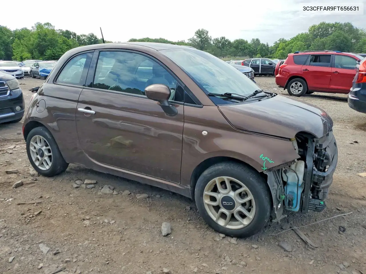 2015 Fiat 500 Pop VIN: 3C3CFFAR9FT656631 Lot: 56167376