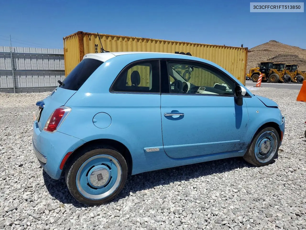 2015 Fiat 500 Lounge VIN: 3C3CFFCR1FT513850 Lot: 57557036