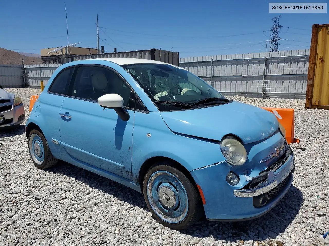 2015 Fiat 500 Lounge VIN: 3C3CFFCR1FT513850 Lot: 57557036