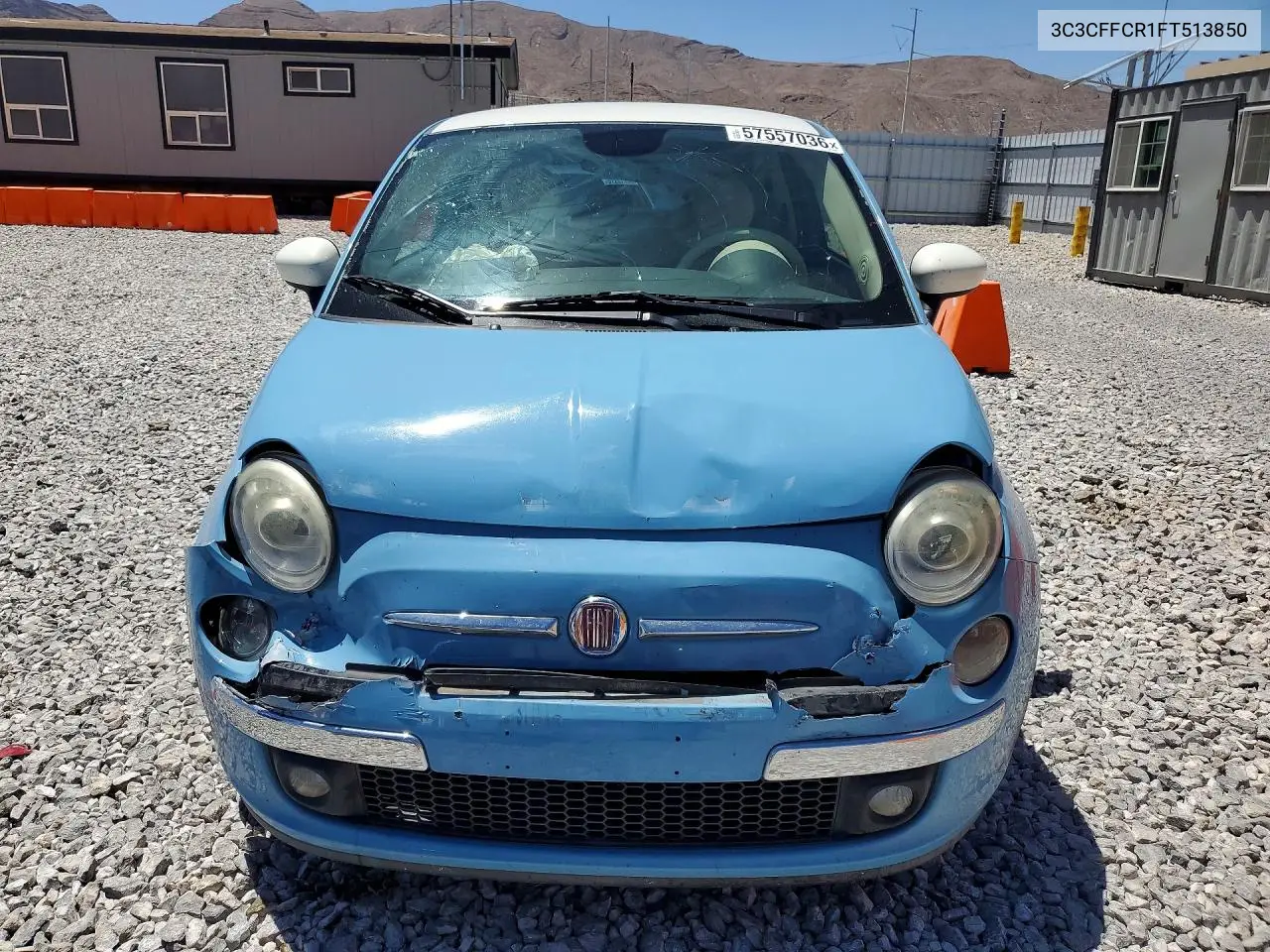 2015 Fiat 500 Lounge VIN: 3C3CFFCR1FT513850 Lot: 57557036