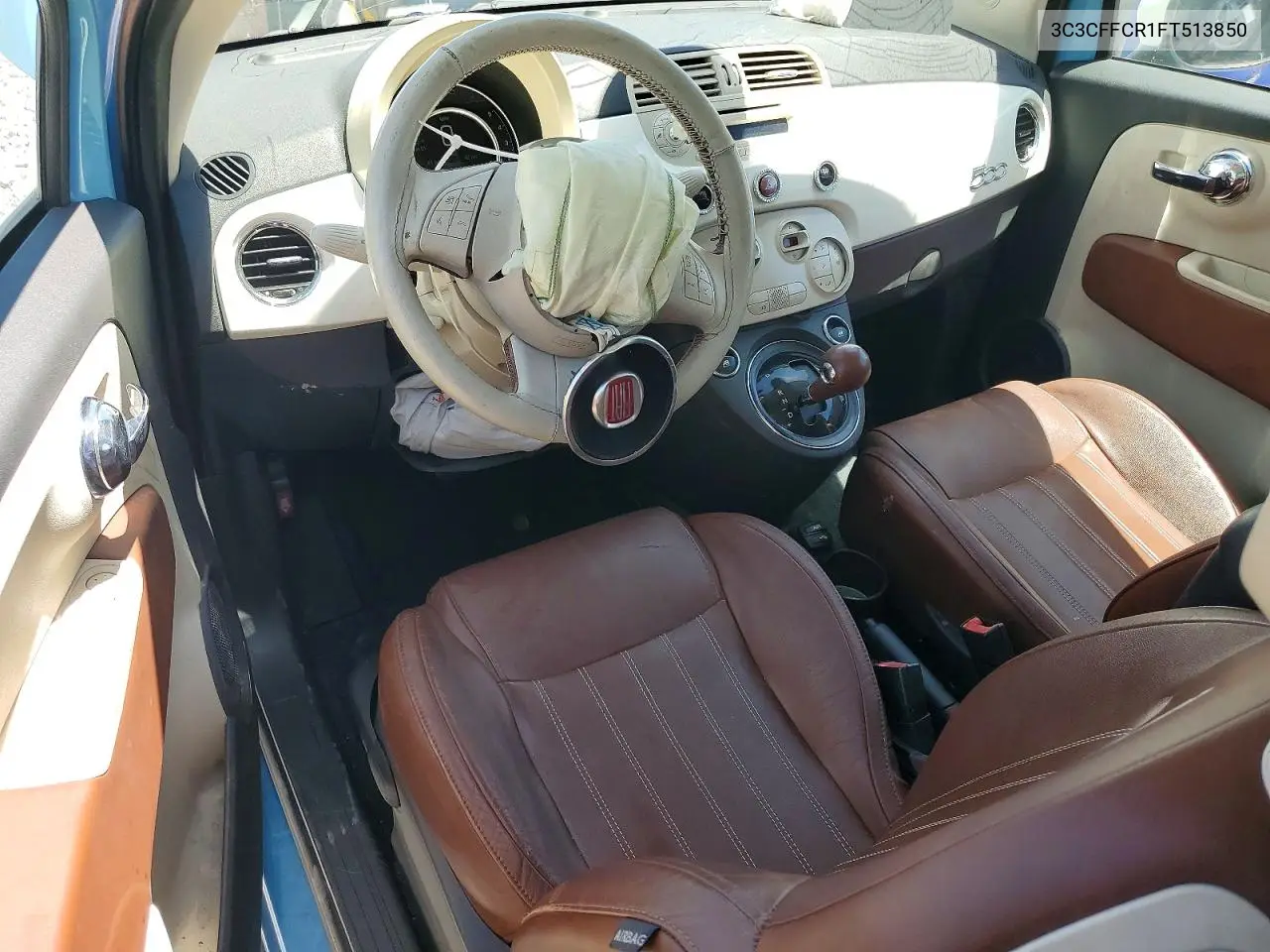 2015 Fiat 500 Lounge VIN: 3C3CFFCR1FT513850 Lot: 57557036