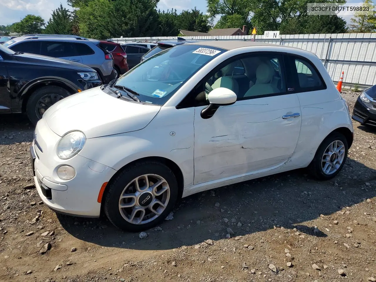 2015 Fiat 500 Pop VIN: 3C3CFFDR7FT598823 Lot: 58337296