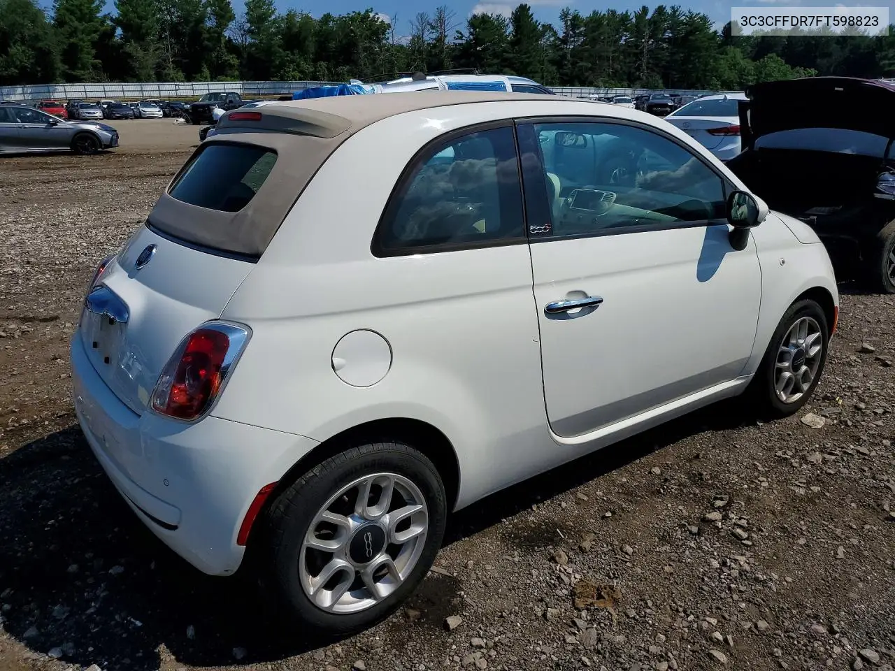2015 Fiat 500 Pop VIN: 3C3CFFDR7FT598823 Lot: 58337296