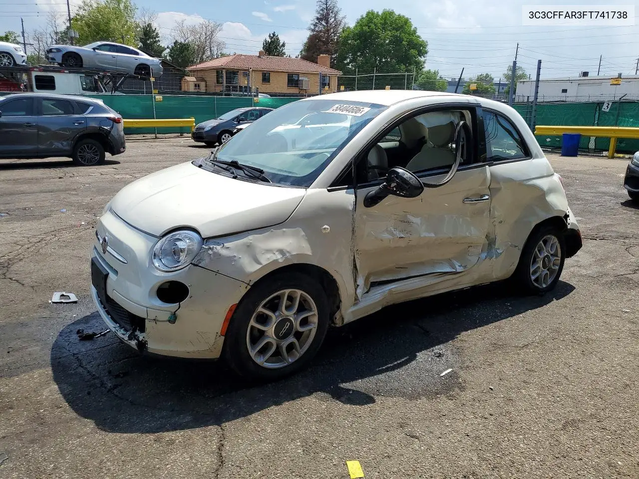 2015 Fiat 500 Pop VIN: 3C3CFFAR3FT741738 Lot: 58404606