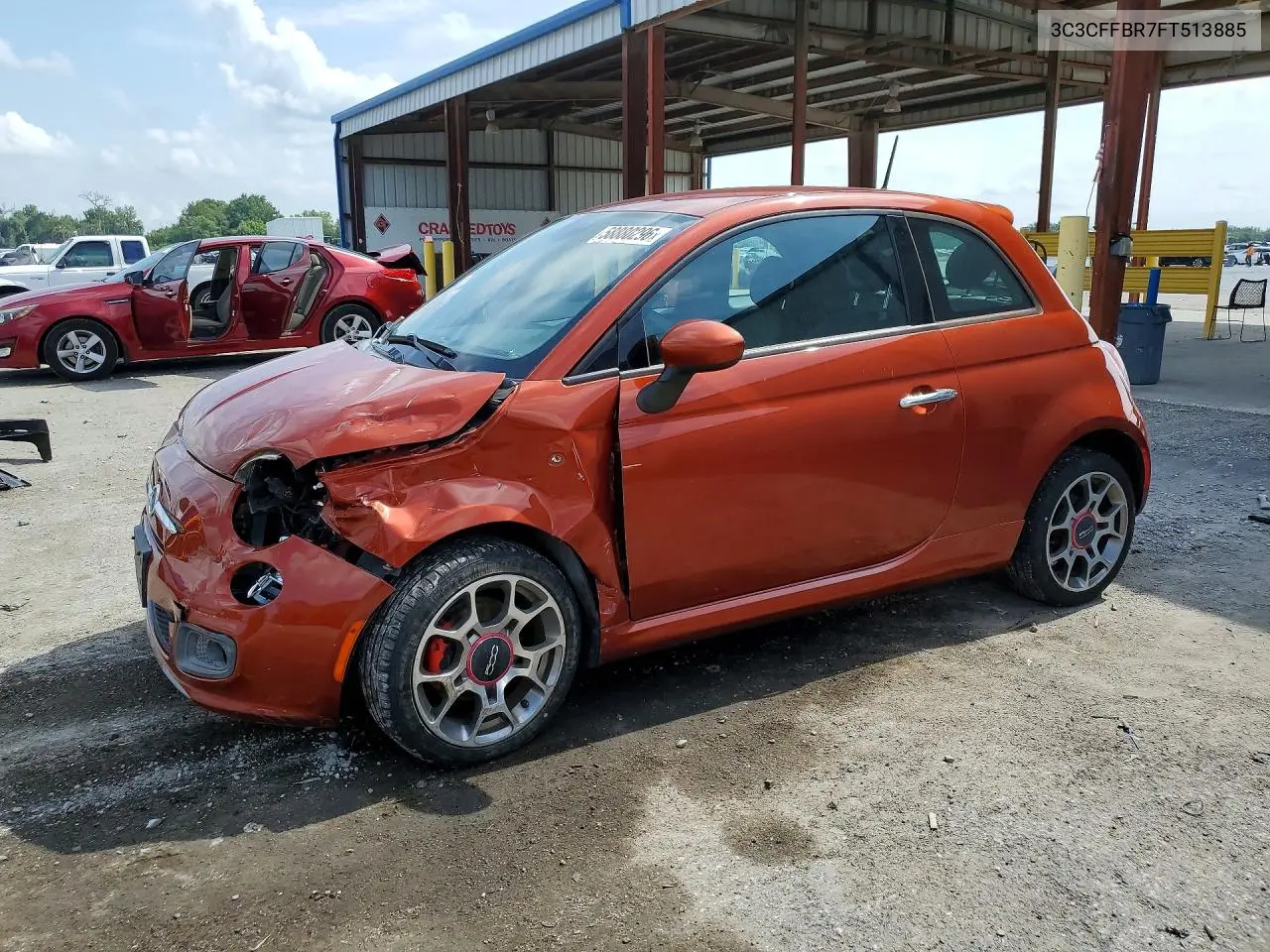2015 Fiat 500 Sport VIN: 3C3CFFBR7FT513885 Lot: 58880296